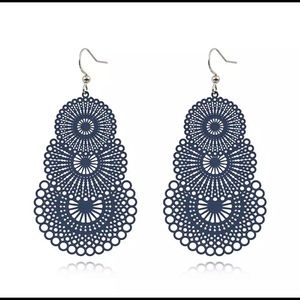 Boho Ethnic Big Dangle Drop earrings laser cut